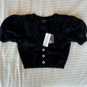 NWT FOR LOVE AND LEMONS Devon Cropped Sweater, XS